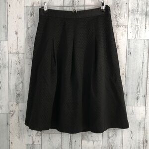 Mario Serrano Italy Basket Weave A-Line Pleated Black Skirt 4